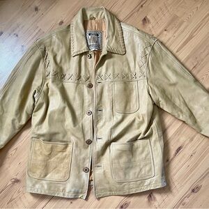 Vintage Authentic Winlit 1969 Leather Jacket Western Native American Men’s L